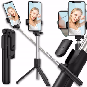 Selfipulk WHS1Y teleskoopstatiiv 1m telefonihoidikuga - must
