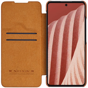 Nillkin Qin кожаный чехол-книжка для Samsung Galaxy A73 коричневый