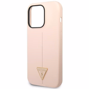 Guess GUHCP14XSLTGP Silicone Triangle ümbris seadmele iPhone 14 Pro Max 6.7", roosa
