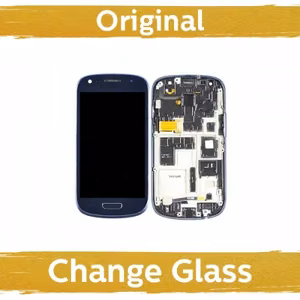 LCD ekraan ühilduv Samsung I8190 S3 Mini-ga koos raamiga sinine (uuendatud: Hiina)