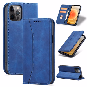 Magnet Fancy Case Case iPhone 12 Pro Max Kott Kaardikott Rahakott Card Stand Sinine