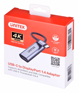 UNITEK adapter USB-C, DISPLAYPORT 1.4, 8K@60HZ, V1415A