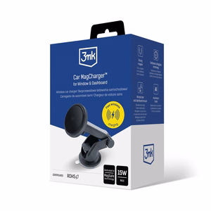 Car laadija-hoidja 3mk Car MagCharger 15W (windshield/dashboard) must