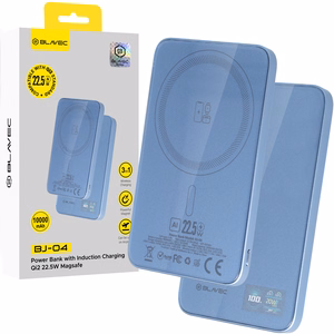Blavec BJ-04 5000 mAh üliõhuke MagSafe-toega magnetiline akupank, 7,8 mm, USB-C, 22,5 W, kolm ühes (PBBJ04-MC5LB) (värv: helesinine; klaasviimistlus)