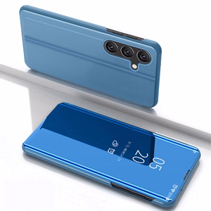 Чехол Clear View для Samsung Galaxy S25 с флипом - синий