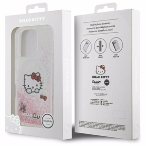Hello Kitty Liquid Glitter Sweet Kitty Bows MagSafe iPhone 16 Pro Ümbris - Valge