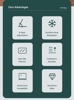 Foldable laptop alus Awei X26 silver