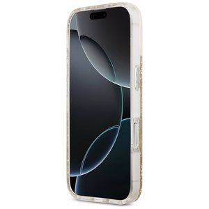 Guess Resin Bottom Glitter MagSafe ümbris jaoks iPhone 17 - kuldne