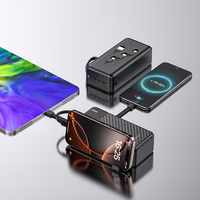 Dudao K11 Max 30000mAh Powerbank koos sisseehitatud kaablitega - must