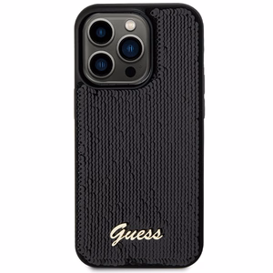 Guess Sequin Script Metal чехол для iPhone 13 Pro Max - чёрный