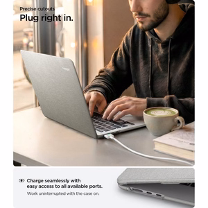 Spigen Urban Fit ümbris MacBook Air 13" 2023 / 2024 / 2025 / 2026 jaoks – hall