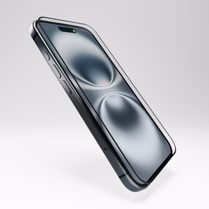 Гибридное стекло Puro Flexible Glass D3O с чёрной рамкой для iPhone 16 / iPhone 15 / iPhone 15 Pro