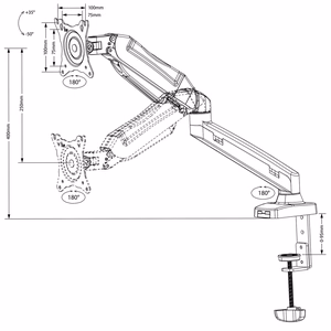 Maclean MC-860 monitor mount / stand 68.6 cm (27") must Desk