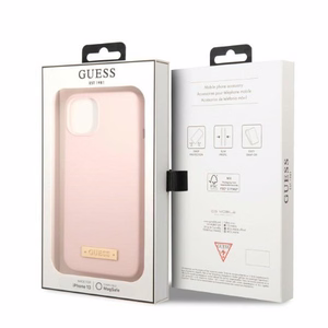 Guess GUHMP13SSBPLP iPhone 13 mini 5.4" pink/pink hard case Silicone Logo Plate MagSafe