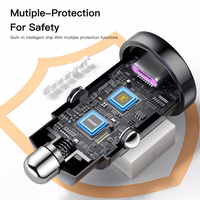 Autolaadija Essager "Gyro Mini" Sinine 30W (2xQC3.0)