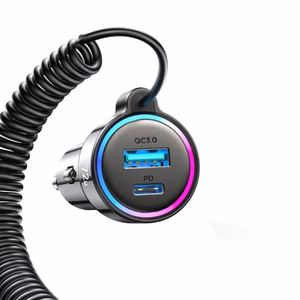 Automaatne hoidja Joyroom JR-CL07 must 72W (1xPD / 1xQC3.0 / LED valgustusega) + Type-C kaabel 160cm