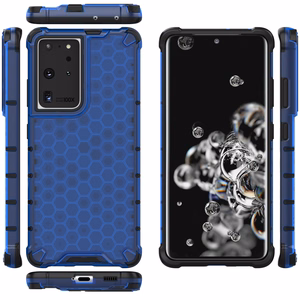 Honeycomb case бронированный чехол с гелевой рамкой для Samsung Galaxy S22 Ultra синий