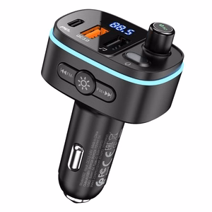 Transmiter samochodowy bluetooth Hoco 2 x USB A + USB C QC3.0 PD 20W E62 must