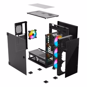 SAVIO Prime X1 ARGB Glass arvutikorpus, must