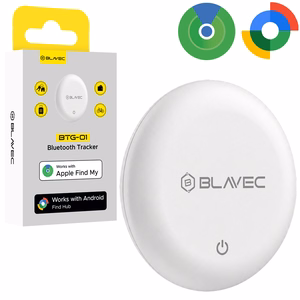 Valge Blavec BTG-01 Bluetooth-esemejälgija Apple'i ja Androidi seadmetele (BTBTG01-W)