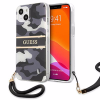Guess GUHCP13MKCABBK iPhone 13 6.1" must/must kõvakaaneline Camo rihmaga kollektsioon