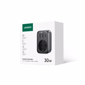 Laadija Ugreen CD314 must 30W (1xPD / 2xQC3.0 / 1xAC)