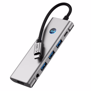 Tech-Protect HB04 HUB Adapter 9in1 USB-C + USB2.0 + USB3.0 + HDMI 4K 60Hz + SD / TF + PD100W + AV3.5 - hall