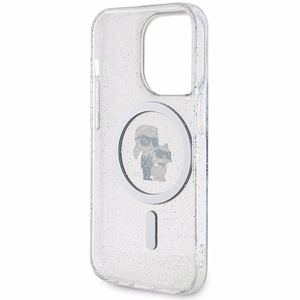 Karl Lagerfeld Karl&Choupette Glitter MagSafe чехол для iPhone 15 Pro - прозрачный