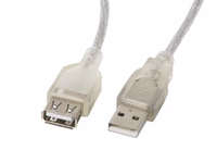 Lanberg CA-USBE-12CC-0018-TR USB cable 1.8 m USB 2.0 USB A läbipaistev