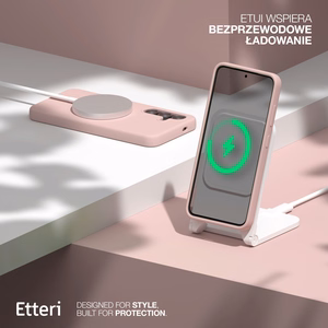 Etteri Silikoon Mag ümbris for Samsung Galaxy S25 heleroosa