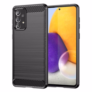Carbon Case Paindlik TPU kate Samsung Galaxy A73 musta värvi