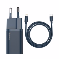 Baseus Super Si Quick Laadija 1C 20W with USB-C kaabel jaoks Lightning 1m (sinine)