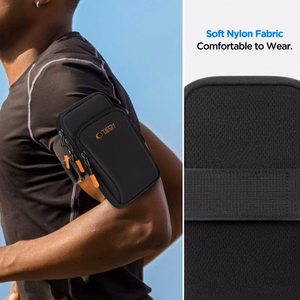 Tech-Protect M7 Universal Sport Armband Ümbris - Must and Oranž