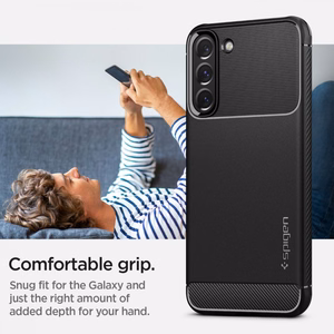 Spigen Rugged Armor ümbris Samsung Galaxy S22-le - matt must