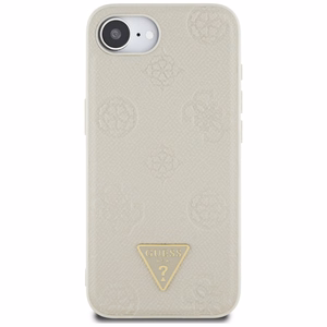 Guess Grained Hot Stamp Peony Triangle Logo MagSafe ümbris jaoks iPhone 16e - beige