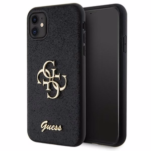 Guess GUHCN61HG4SGK ümbris jaoks iPhone 11 / Xr - must Glitter Script Big 4G