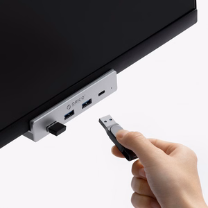 Orico MH4PC jaotur klamberkinnitusega USB-C / 3x USB-A 3.0 + 1x USB-C 3.0 - hõbedane