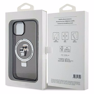 Karl Lagerfeld Ring Stand Karl&Choupette MagSafe ümbris jaoks iPhone 14 / 15 / 13 - must