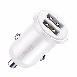 Baseus Grain Pro Car Charger 2x USB 4.8A (valge)