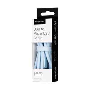 Kruger&Matz Basic USB–microUSB silikoonkaabel, 1 m, sinine