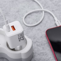 Phone laadija Forcell F-Energy Mini GaN III USB C + USB A QC4.0 PD 25W VT-25B valge 0INT