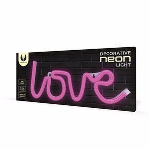 Neon LED Light LOVE roosa Bat + USB FLNE05 Forever Light