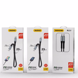USB кабель Dudao (L10C) "USB-C (Type-C) - USB-C (Type-C)" (100W 5A) серый 0.23M