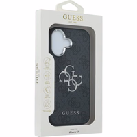 GUESS ümbris jaoks IPHONE 17 GUHCP17SP4G4SMCK (4G PU Leather Ümbris with Big 4G and Classic Logo and Hõbedane Metal Camera Frame) must