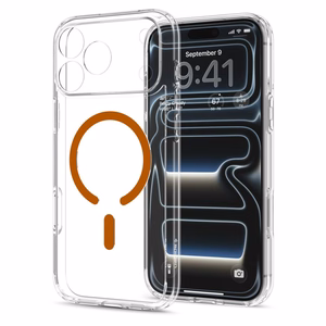 Spigen Ultra Hybrid MagSafe ümbris iPhone 18 Pro / 17 Pro jaoks, läbipaistev oranž