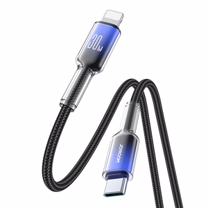 Joyroom S-A42 Crystal-Clear Series 30W USB-C - Lightning cable 1.2m - black
