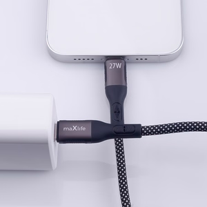 Maxlife MXUC-11 магнитный кабель USB-C - Lightning 1,0 m 27W черный нейлон