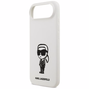 KARL LAGERFELD ümbris jaoks IPHONE 17 Air compatible with MagSafe KLHMP17MSKIGROH (Silicone W/ KL Sketch & Logo) valge