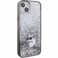 Karl Lagerfeld Liquid Glitter Choupette ümbris jaoks iPhone 15 Plus - läbipaistev