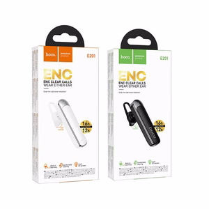 Hoco E201 juhtmevaba mono-peakomplekt, ENC, Bluetooth 6.0, 130 mAh, valge